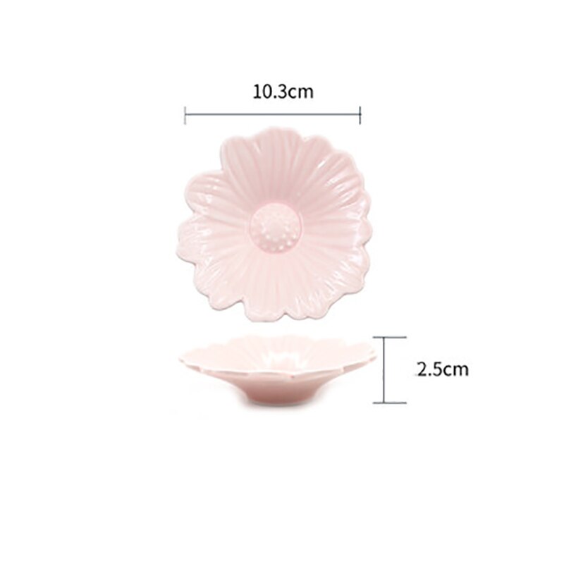 Talerze ceramiczne sosjerka stokrotka kwiat tacy mały talerzyk taca robić szybki foodu rozkoszować się talerzyk deserowy prezent na boże narodzenie Sushi 1 zestaw/4 sztuk