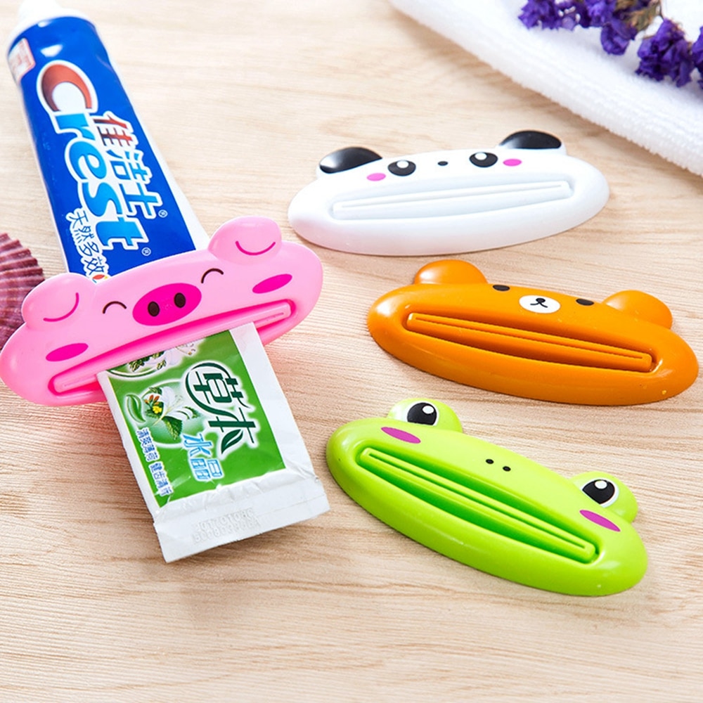 1pc Cartoon Dier Tandpasta Dispenser Plastic Tandpasta Tube Squeezer Nuttig Tandpasta Rolling Holder Voor Thuis Badkamer