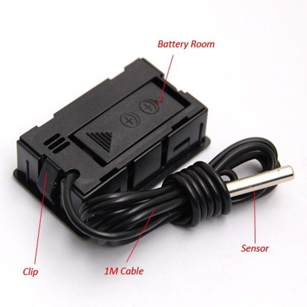 Mini LCD Digitale Thermometer voor Vriezer Temperatuur-50 ~ 110 graden Koelkast Koelkast Thermometer indoor outdoor Sonde 1M 2M