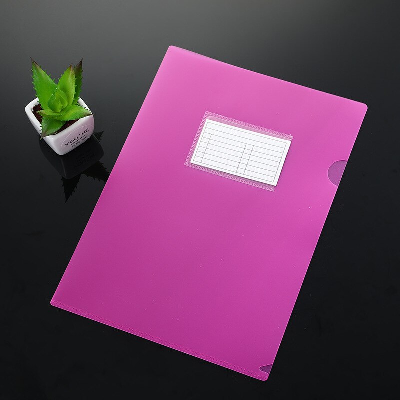 5pcs/set A4 Size plastic L-shaped Frosted transparent single page Document File folder Clear PP folders for sheet Paper Pages