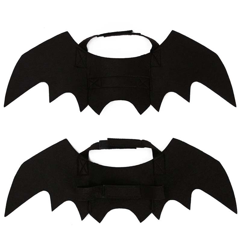 Halloween husdjur hund katt bat vinge kostym valp kattungar svart filt bat vinge för halloween fest maskerad dekor kostym tillbehör