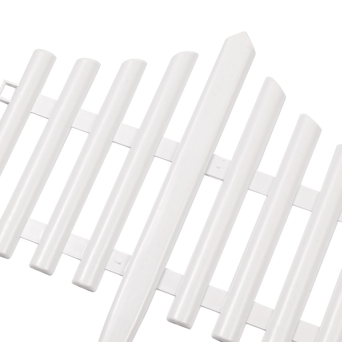6Pcs 61cm PVC Plastic Garden Fence Easy Assemble White Ground Type ...