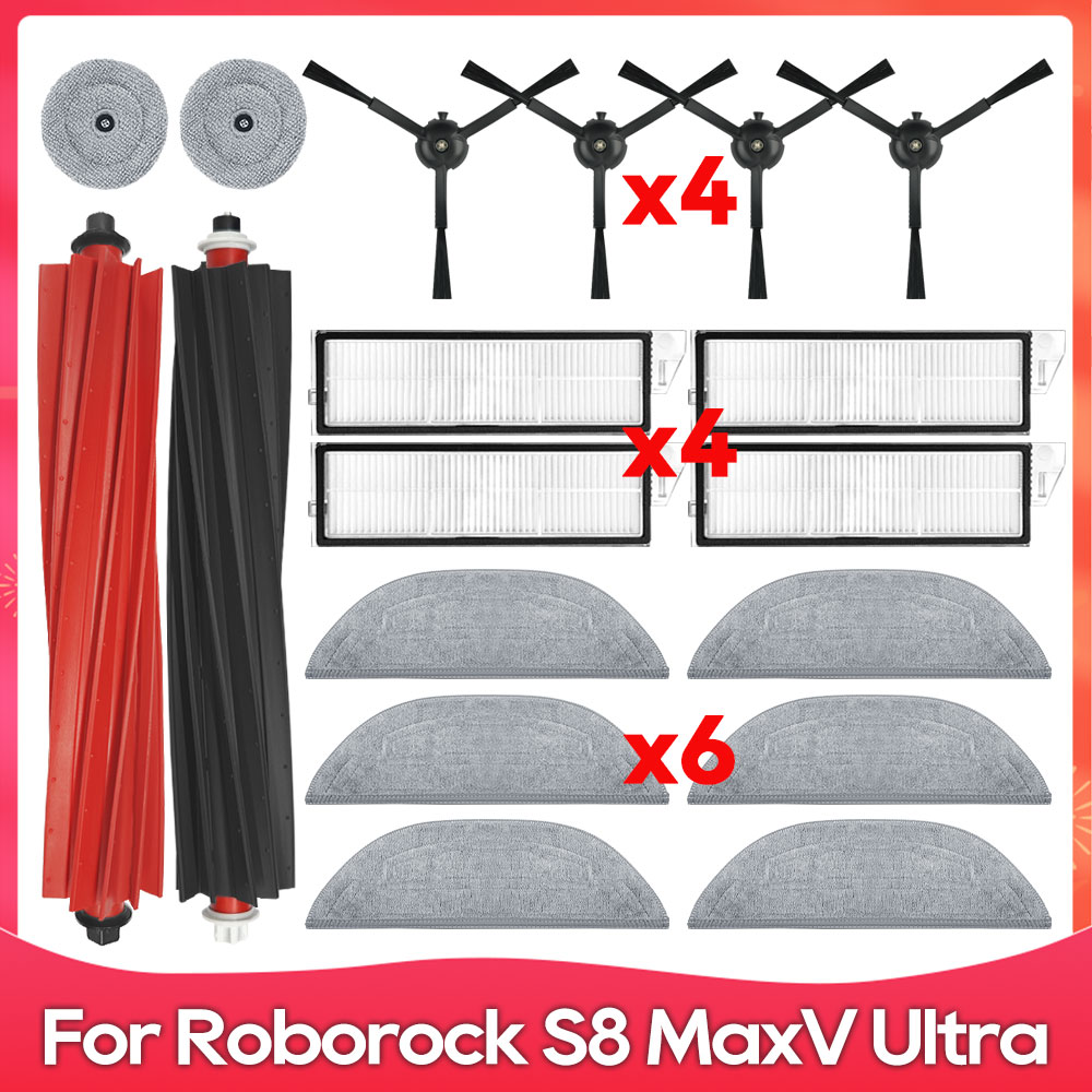 Geschikt Voor ( Roborock S8 MaxV Ultra ) Reserveonderdelen voor Robotstofzuiger Hoofdzijborstels Dweildoeken Hepa-filters Stofzakken Accessoires: Paars