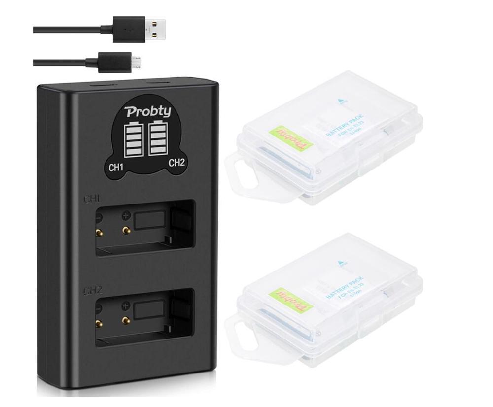 Batería de 1850mah para Nikon EN EL23 EN-EL23, cargador Dual Compatible con Nikon Coolpix P600 P610 B700 P900 S810c: 2BatteryWithCharger