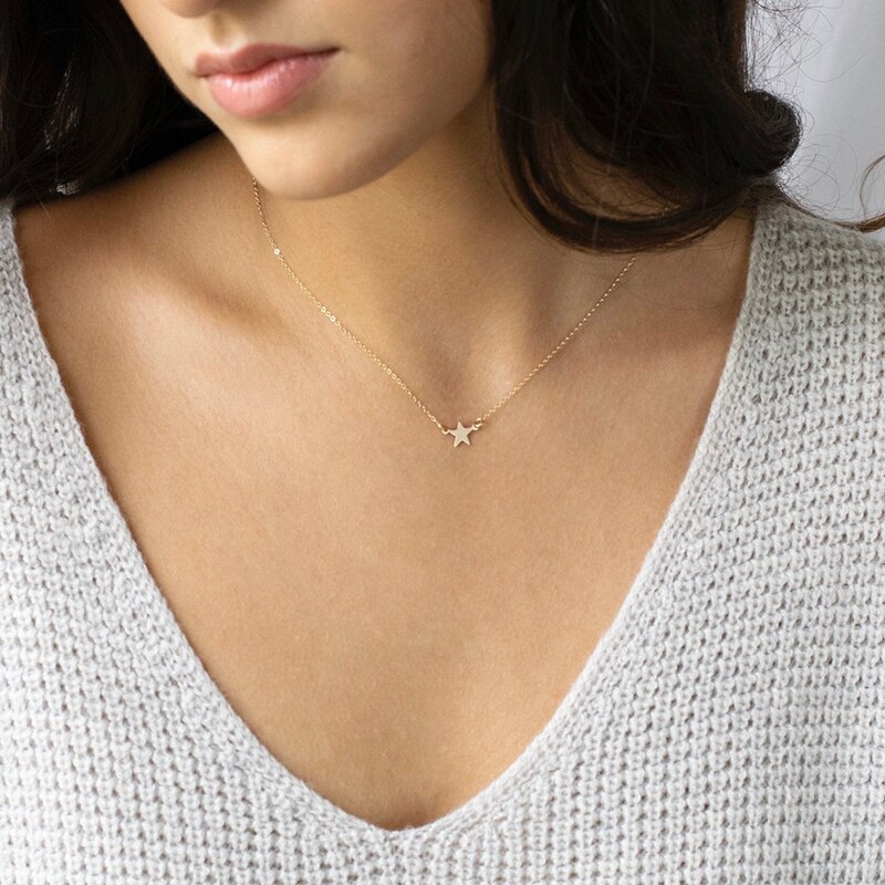 stella Gioielli Fatti A Mano Collana oro riempito Girocollo Pendenti con Gemme E Perle Boho collier Femme Kolye Collana Dei Monili per Le Donne