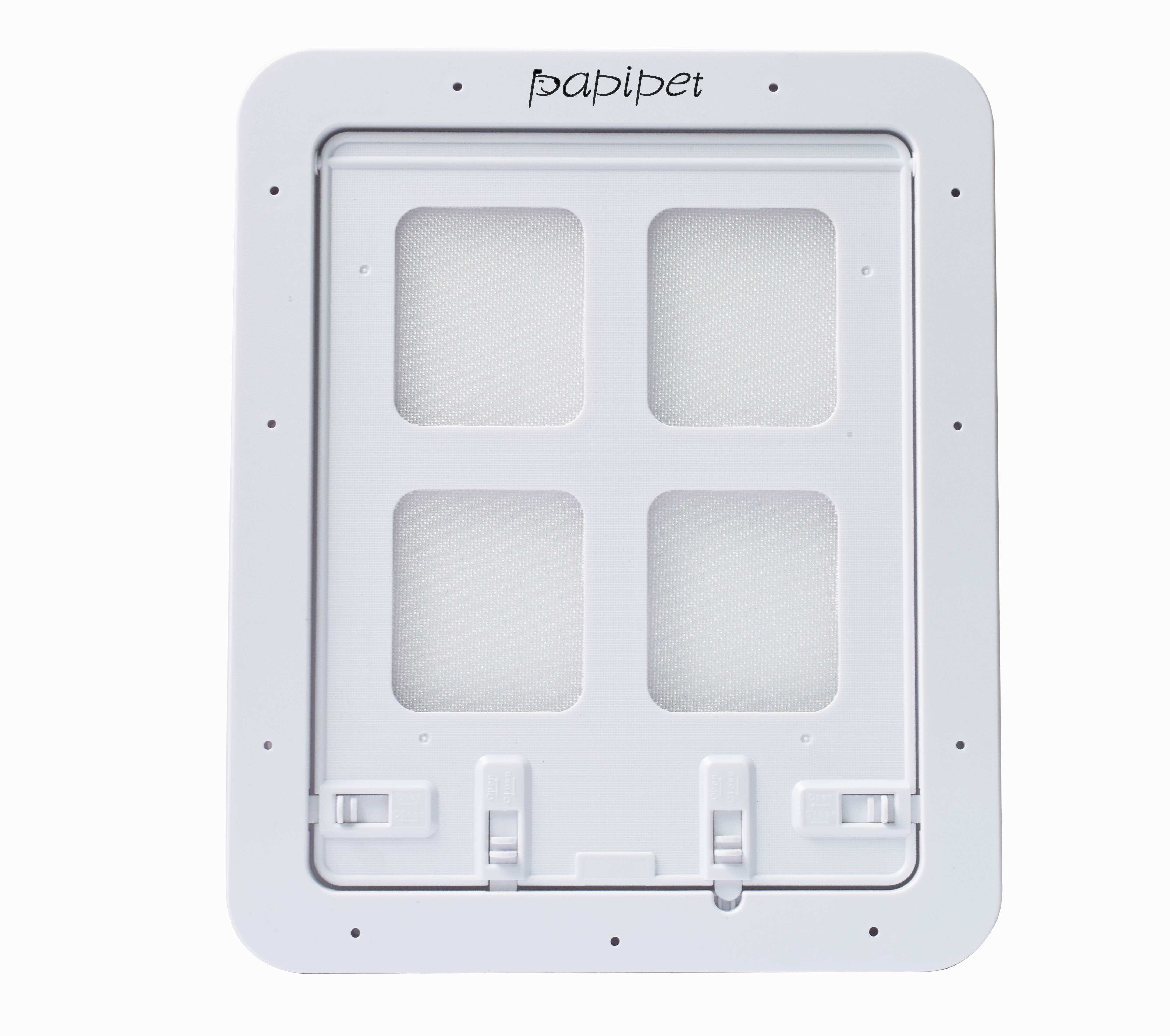 Papipet Safe Lockable Magnetic Screen Dog Door Cats Window Gate For Small Dog and Cat Pretty Pattern Easy Install