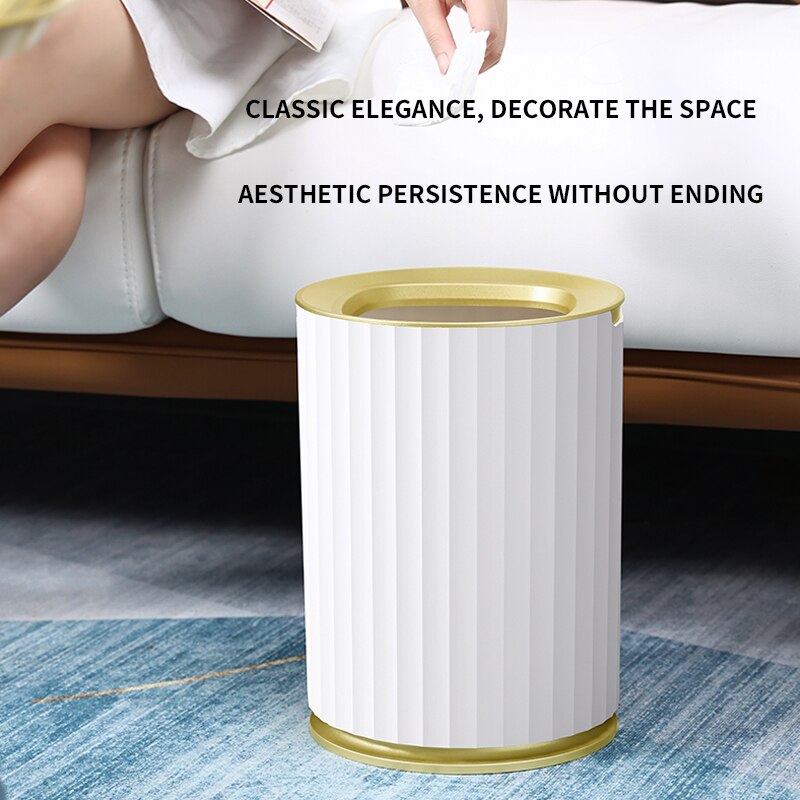 9L/12L/15L Kitchen Trash Can Kitchen Compost Bin Vertical Home use Wastebasket Office Bathroom Paper Garbage Can Storage Bucket