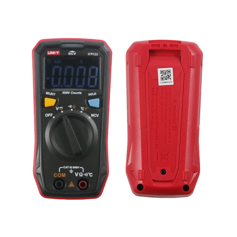 UNI-T UNIT UT123 Mini Digital Multimeter Auto Range Data Hold AC DC ...