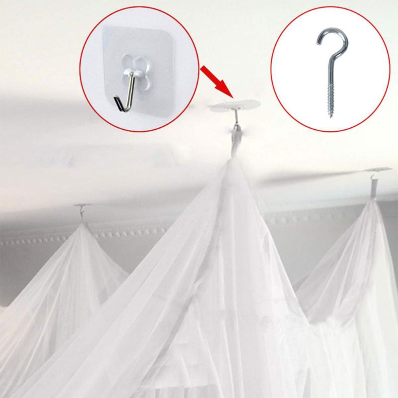 Myggenet baldakin 4- hjørne stolpe elev himmelseng størrelse 190 x 210 x 240cm