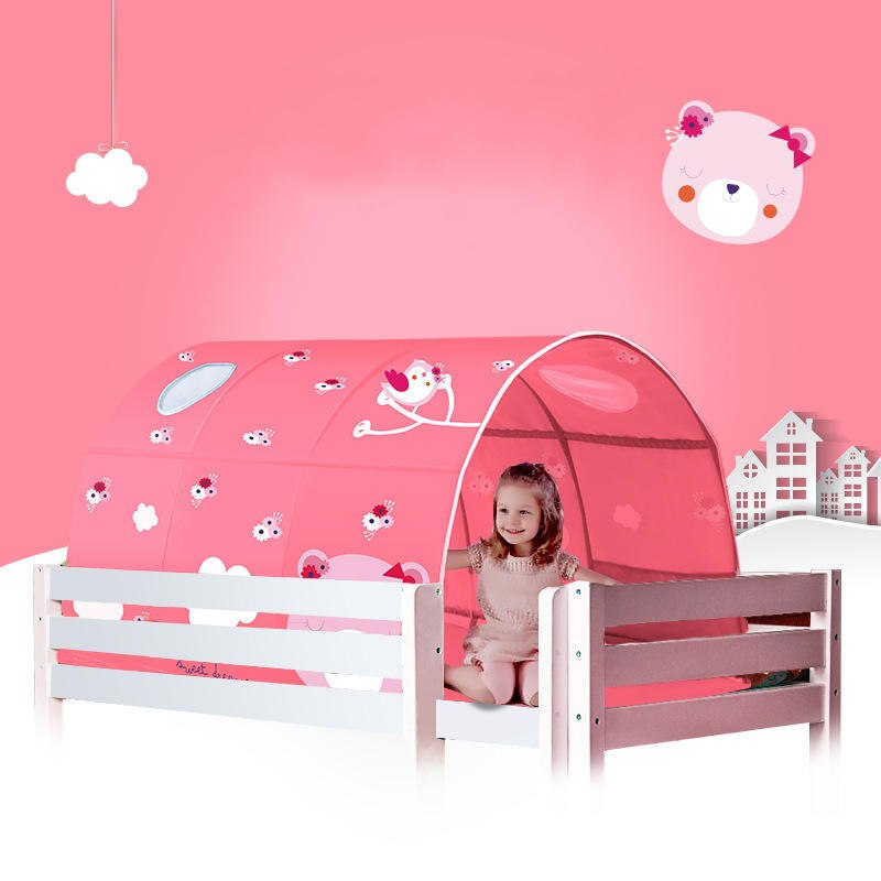 Børn seng telt tunnel lege hus lille hus værelse dekoration telt kravle tunnel legetøj børn spil hus telt tunnel på sengen: B