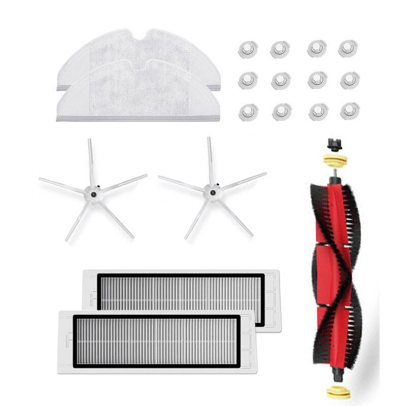 Rullebørste sidebørster kit til xiaomi roborock  s6 s5 max  s60 støvsuger vandkerner moppeklude bløde gummi sidebørster: 7