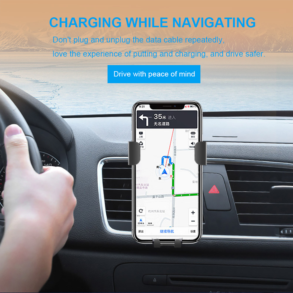 FDGAO Wireless Car Charger 10W Qi Fast Charging Phone Holder in Car Mount for iPhone 11 Pro XS MAX XR X Samsung S10+ S9+ Note 10