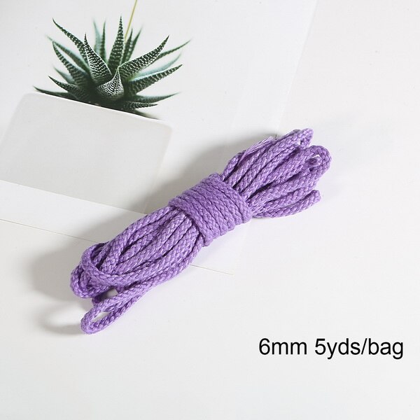 Corde torsadée en coton de 6mm, 5yards, cordon pour la couture décorative artisanale, pour la couture, pour emballage de , pour Bouquet, cordon pour fil artisanal: 01