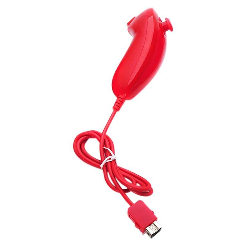 mando a distancia NUNCHUCK NUNCHUK en 6 colores para NINTENDO Wii, mando a distancia negro nunchunk, puerto usb: RED