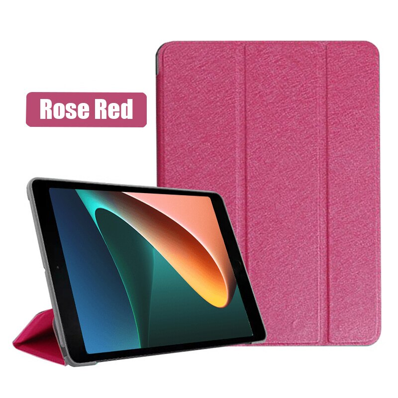 Dla Xiaomi Mi Pad 5 Pro 11.5 Case Ultra cienka magnetyczna inteligentna obudowa dla MiPad 5 Pro 2021 Tablet 11 Cal mipad5 z funkcją automatycznego budzenia: Rose Red / Mi Pad 5 Pro