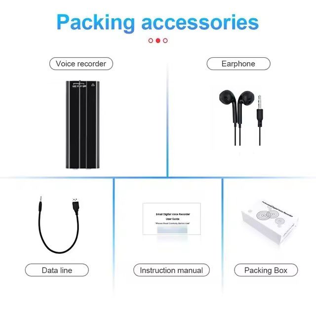 Mini-Taschen-Sprachaktivierter Rekorder mit hinterem Clip, MP3-Musik-Spieler, professionelles digitales Audioaufzeichnungsgerät mit Geräuschunterdrückung: Default Title