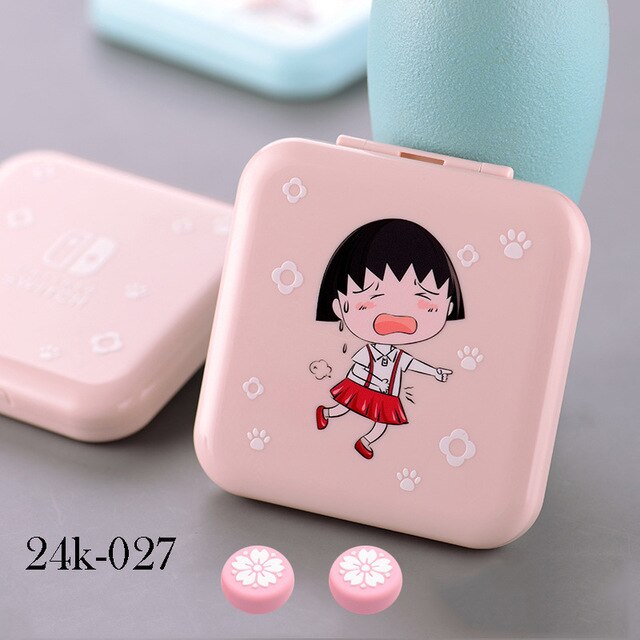 24 w 1 różowy BelugaDesign Anime etui na karty do gry na Nintendo Switch | Mały kartridż z grą do przechowywania uchwyt podróżny: K