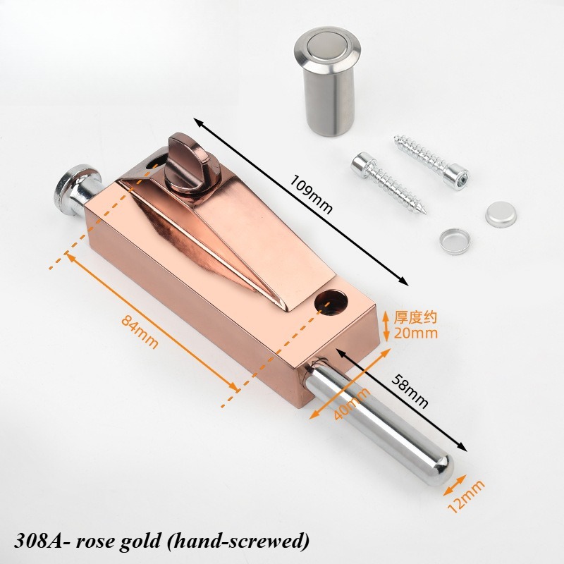 Revolving Door Latch Lock FramedSpring Floor Latch Iron Door Floor Lock Wood Door Open Mounted Floor Lock Universal: WHITE