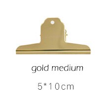Clip de encuadernación de Clips de papel Retro de Metal dorado plateado de 3 tamaños para archivo de tickets de mensajes fotográficos, material escolar, papelería sl2572: gold medium