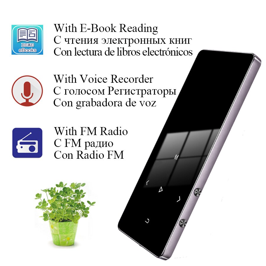 MP4 Player With Bluetooth Reproductor MP3 MP4 player Speaker Slim Hifi Screen Touch Keys Portable Metal Media Radio FM 16GB 32GB