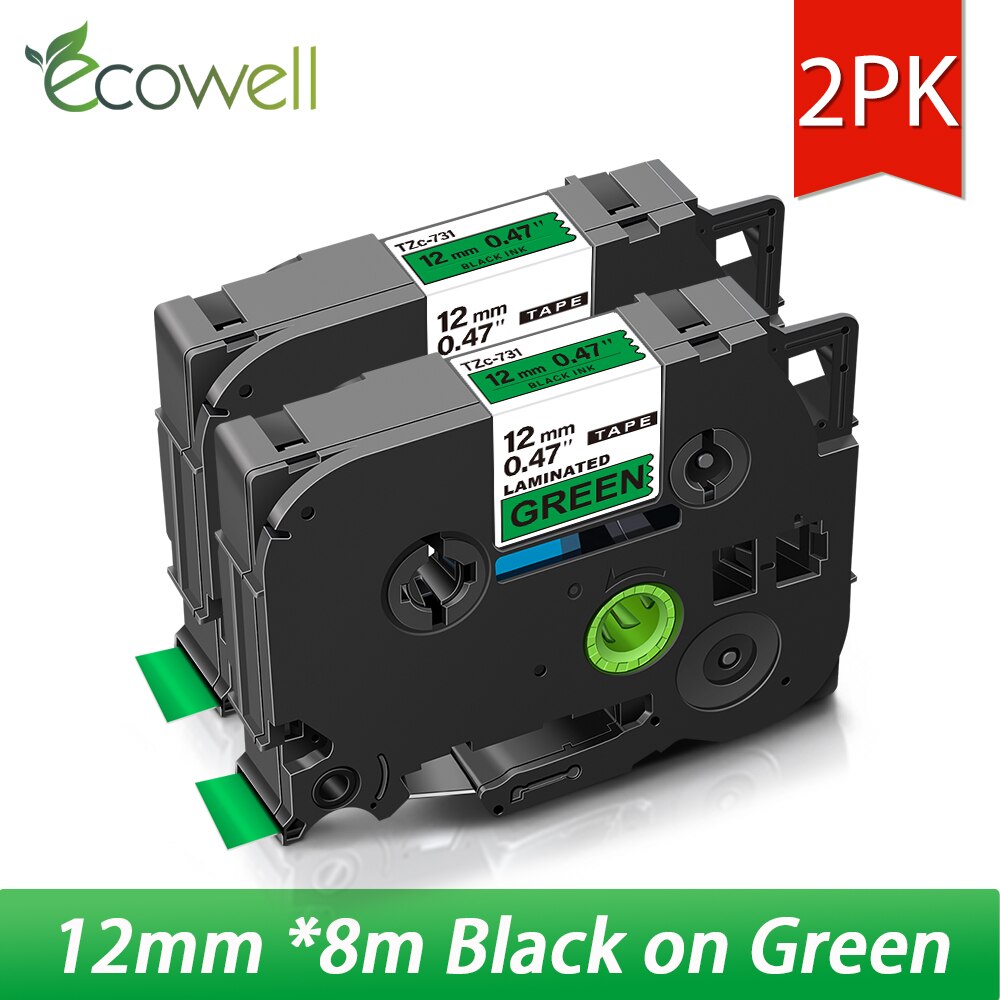 Ecowell Protable Travel Case Business Box Compatible for Brother 231 PT-H110 PTH110 Printer Waterproof EVA Hard Case to outside: 2PK Black on Green
