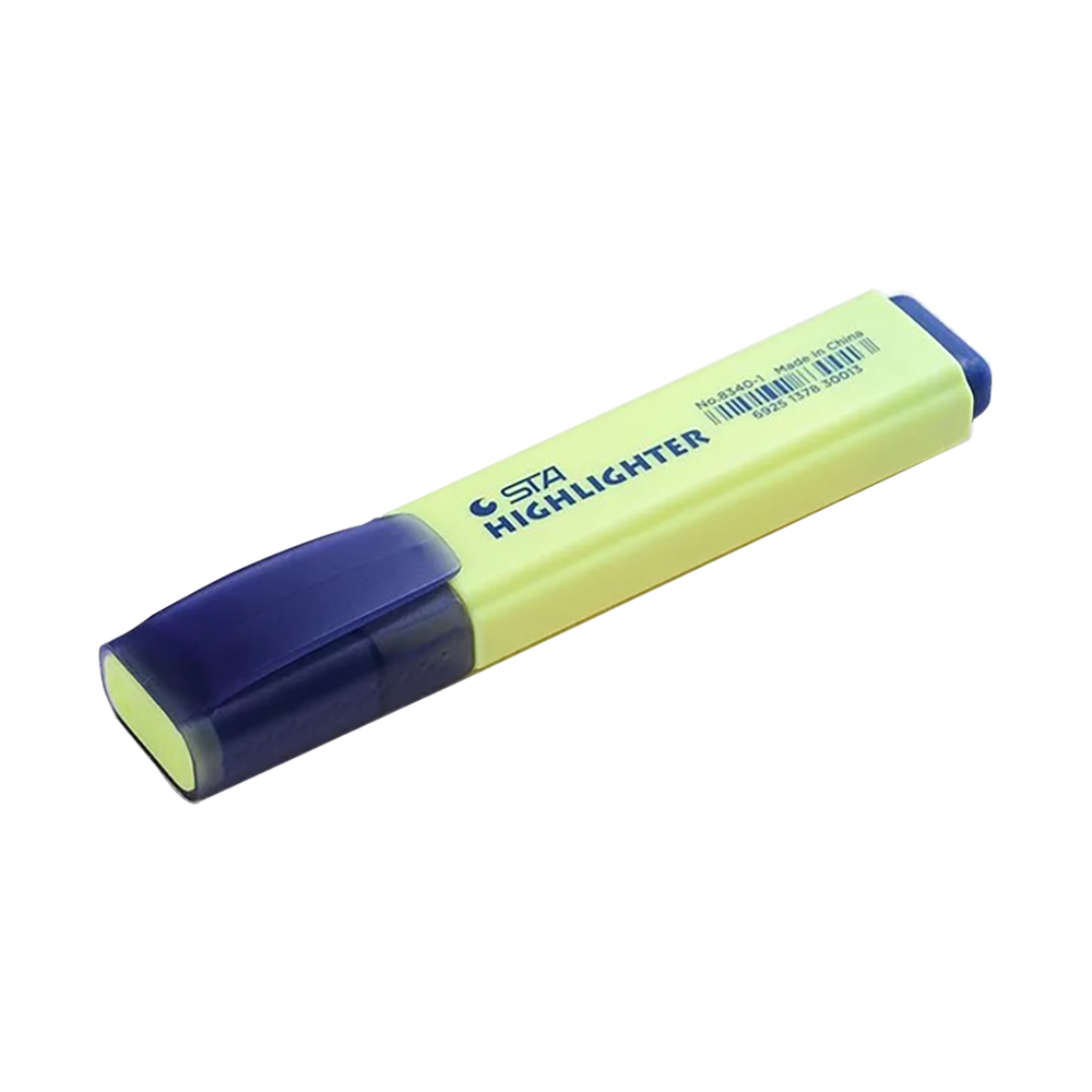 Sta highlighter markører assorterede farver bulk fluorescerende enkelt tekst fokus penne til understregning: Gul