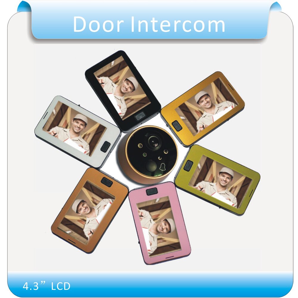 720p 4.3 tommer hd-skærm smart kiggehul visning dørklokke hjem synlig intercom dørtelefon