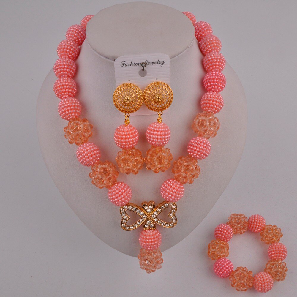 Nigeriaanse bruiloft, prachtige bruidssieraden, afrikaanse sieraden, rode imitatieparel, kristallen sieradenset xx -82