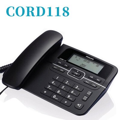 telephone landline CORD118 No Battery HD Hands-Free Calling Dual Interface Cable Home Office Business Fixed Landline phone: Black