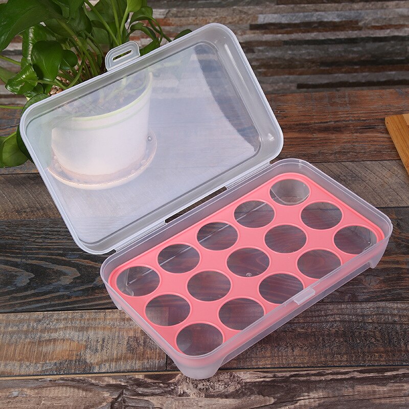 Verse Houden Van Gereedschap Opslag Container Case Koelkast Ei Opbergdoos Eieren Houder Voedsel Doos Voor Huishoudelijke Keuken Accessoires: pink