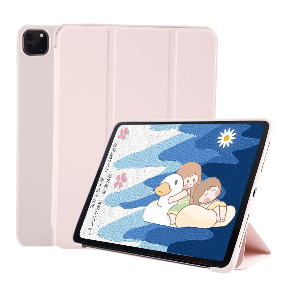 Funda Voor iPad Pro 11 inch Case 2024 Opvouwbare Stand Magnetische TPU Terug iPad A2837 A3006 Cover Slaap Wake Ondersteuning Opladen: Roze