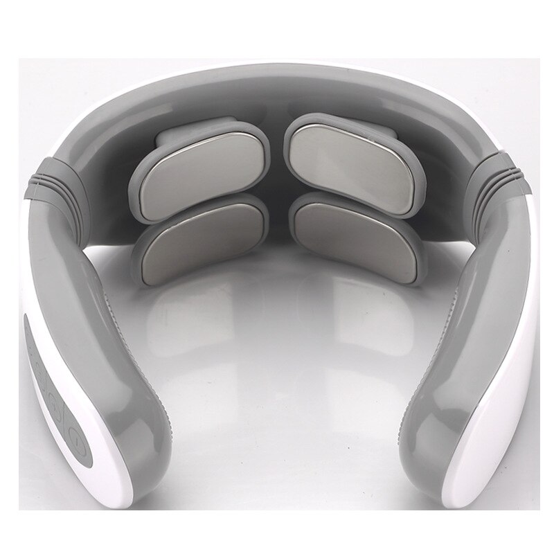 Neck Massager Shoulder Cervical Stimulator Multifunction Electric Compress Pulse Neck Protector Rechargeable Massage: white rechargeable