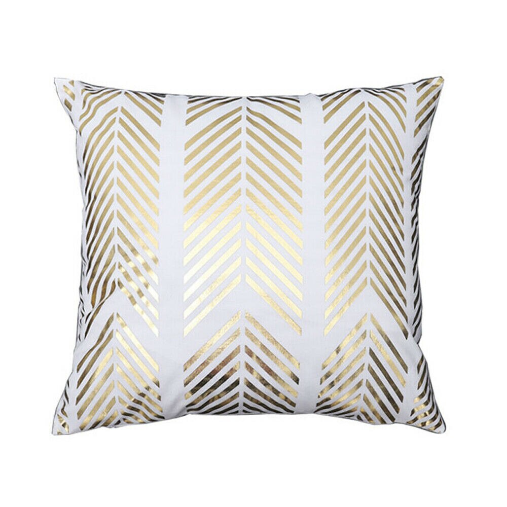 Guld geometri dekorativa örngott polyester kast randigt örngott kuddfodral heminredning kuddar 18 tum: 3