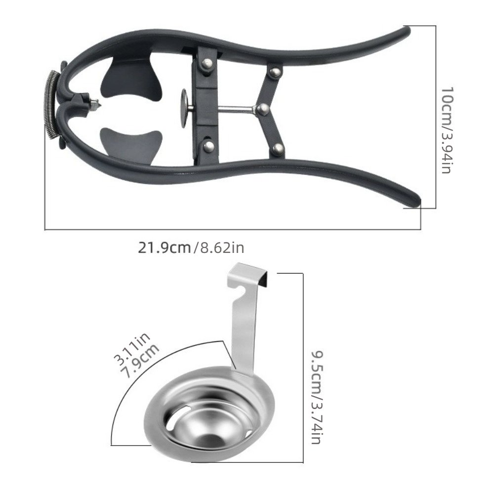 Ręczny otwieracz robić jajek 3 w 1, szybkozłączny obcinak robić jajek, łamacz robić skorupki jajka, narzędzie robić usuwania skorupki jajka ze stali nierdzewnej 304, narzędzie robić pieczenia