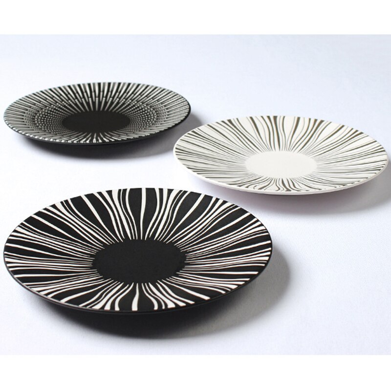Geometric Pattern Dinner Plate Ceramic Printing Dish Pasta Dessert Dishes And Plates Pratos De Jantar