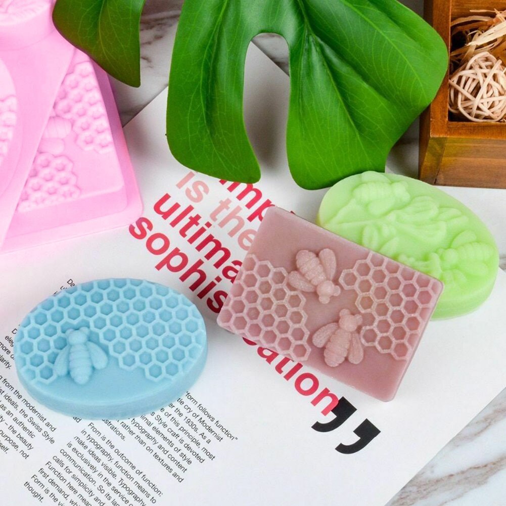 6 Cavity Rechthoek Honingraat Siliconen Zeep Mallen Diy Handgemaakte Craft Zeep Vorm Tray Mould Cakevorm Decorating Maken Levert