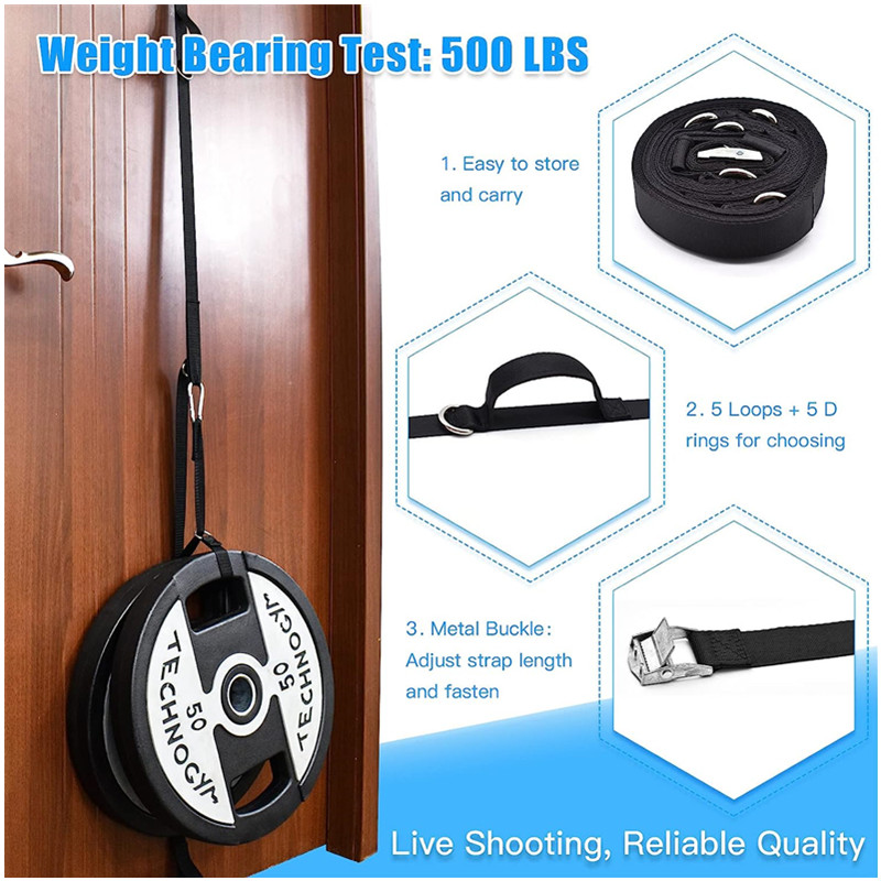 Correa de anclaje para puerta, bandas de resistencia para ejercicios, anclaje multipunto, accesorio de gimnasio, equipo de entrenamiento para Fitness en casa, 12 unidades por juego