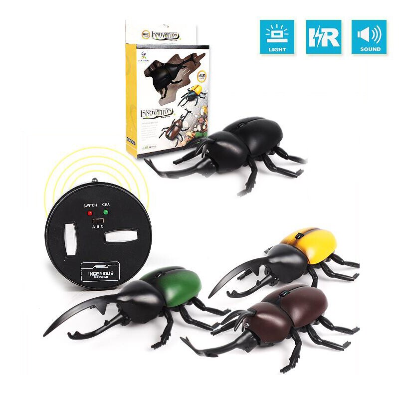 Belysning infrarød rc bille simulerende fjernbetjening dyr elektrisk legetøj med lyd sjov nyhed skræmmende julebarn