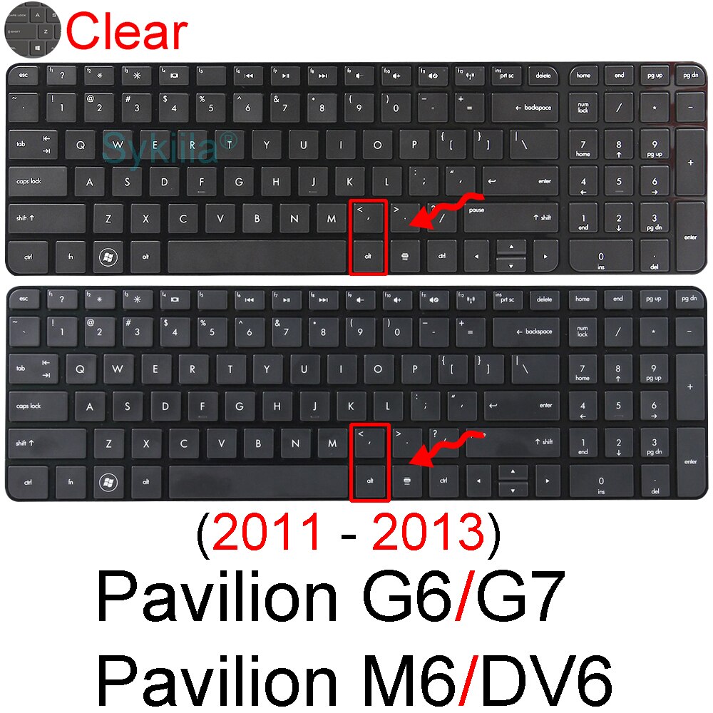 Cubierta de teclado para HP Pavilion 15, funda protectora de silicona, Accesorios para ordenador portátil, CB 15-CC 15-CD 15-Ck 15-CX 15-AB 15-AU: Clear 2011-2013
