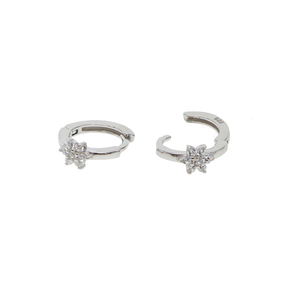 925 sterling silber kleine cz stud minimalistischen blume ohrring nette schmuck zarte mädchen frauen ohr stud tiny kreis ohrring hoops