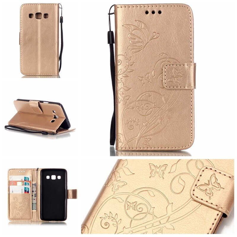 Telefonfodral till samsung  a 3 fodral butterfly stativ läder plånboksfodral skal samsung galaxy  a3 sm-a300f a300f a300