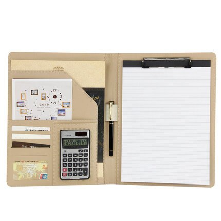 A4 Manager File Folder with Calculator Memo Pad Conference Document Bag Business Organizer Briefcase School Office Stationery