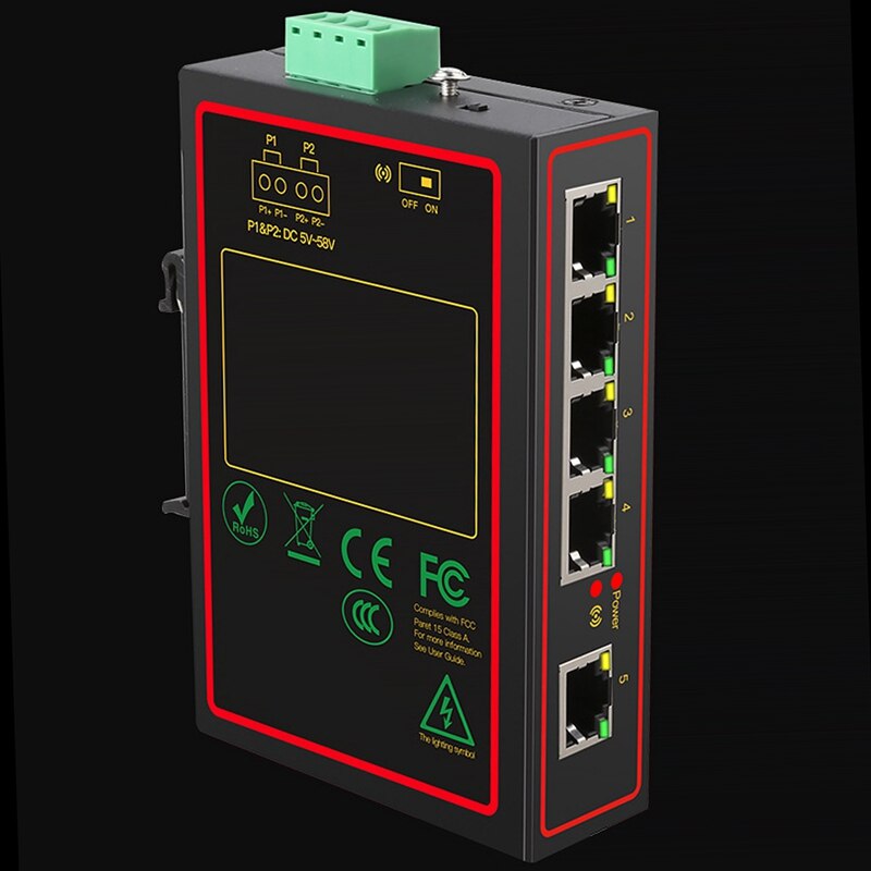 5 Porte Cassa Del Metallo Industriale interruttore Ethernet 10/100Mbps Rj45 Segnale Rafforzare Vlan interruttore di Rete