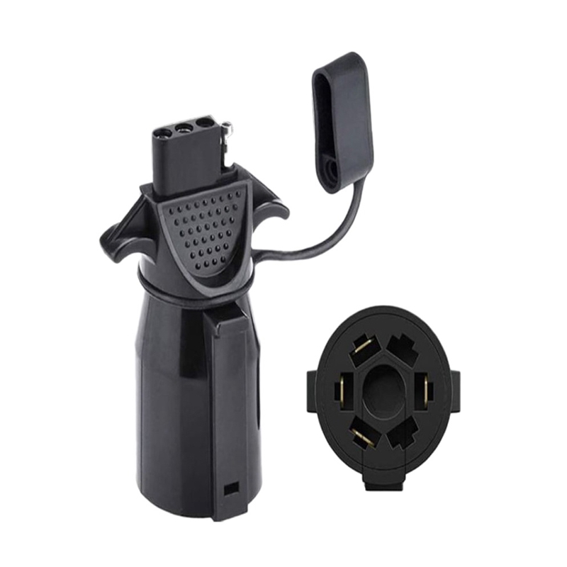 7 Way Blade to 4 Way Flat Trailer Adapter Weatherproof Female Trailer Connector Plug, 7 Pin to 4 Pin Trailer Converter
