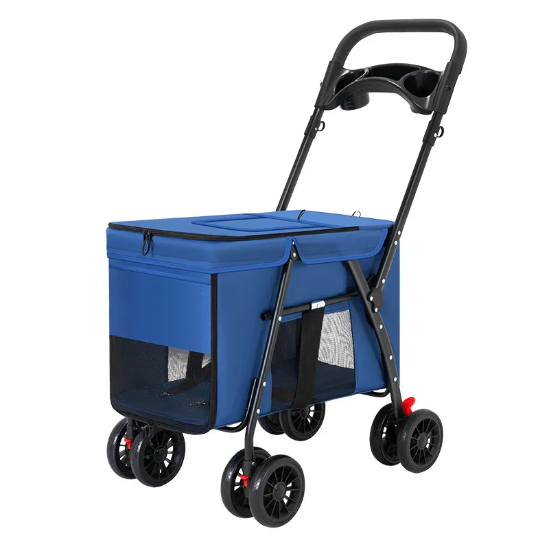 Leve e dobrável Pet Stroller, carrinho de cachorro pequeno, Cat Teddy, uso ao ar livre, tamanho médio a grande