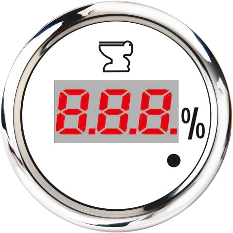 52mm Marine Boat Sewage Level Gauge Waterproof Holding Tank Level Gauge Fit Water Sender Unit Water Level Sewage Sensor 12V/24V: White