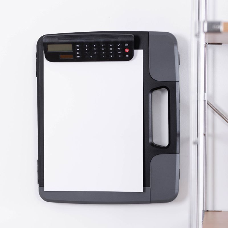 Portable A4 Files Document Clipboard Storage Case Organizer with Calculator Home
