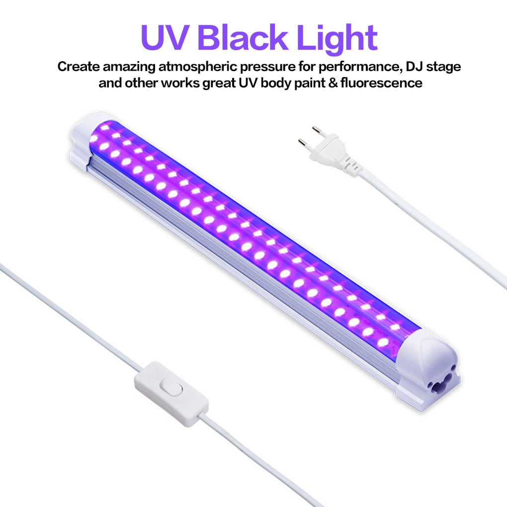 10W UV LED Bar Light Club Nightclub Party Purple Light UV Cleaning Lamp Atmosphere Blacklight US Plug 395nm