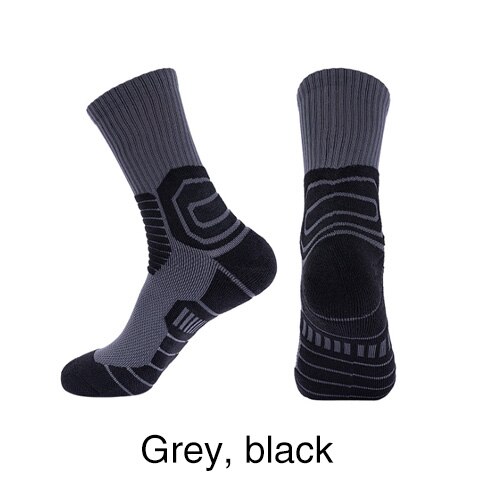 Outdoor Sport Cycling Socks Basketball Football Soccer Running Trekking Socks Calcetines Ciclismo Hombre Men Women: grayblack