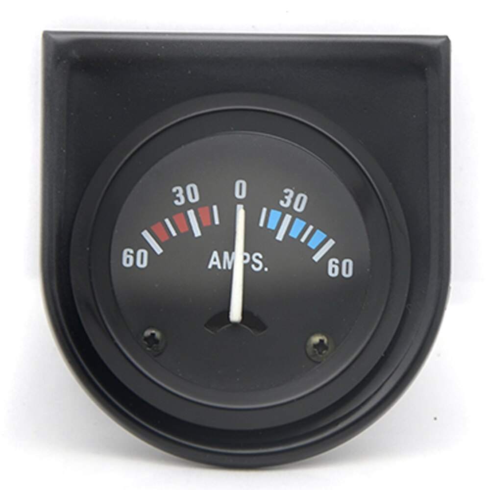2 " 52mm sort vandtemp / olietemp / oliepresse psi / oliepresse kg / volt / amperemeter / brændstofniveaumåler bilmåler med holder til holder til holder: Amperemeter